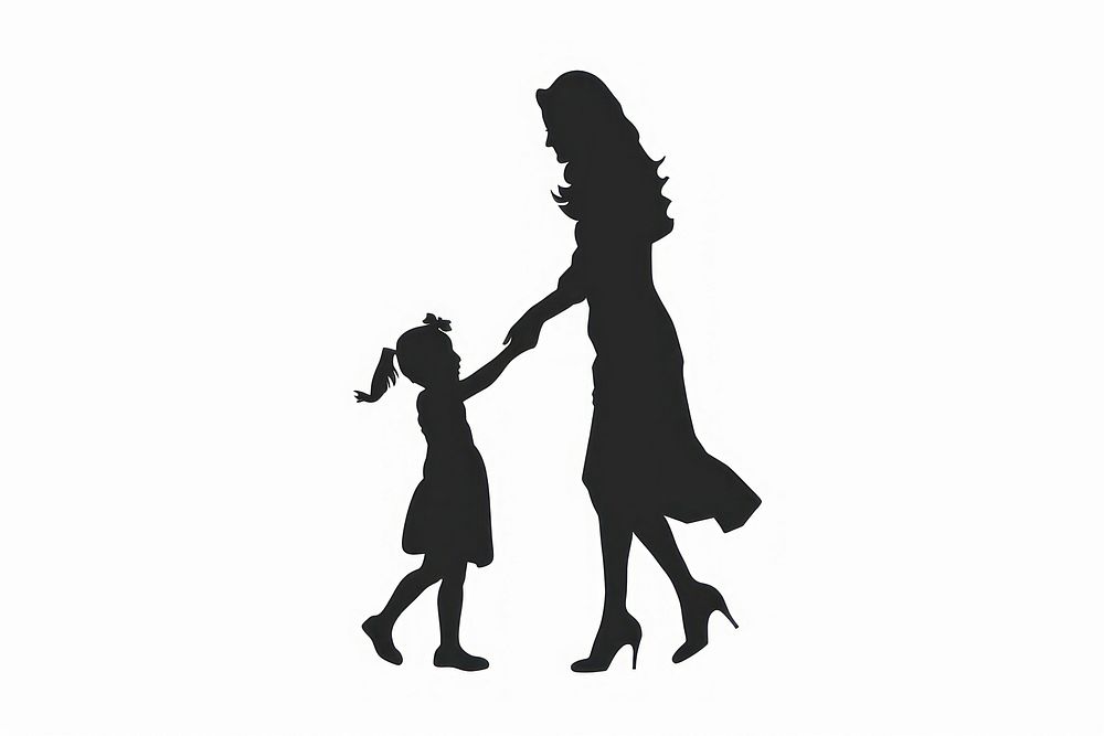 Mother silhouette clip art clothing footwear stencil.
