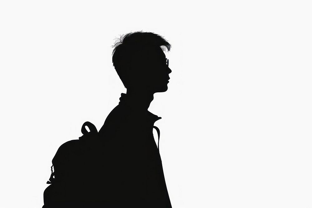 One of student silhouette clip art backlighting person human.