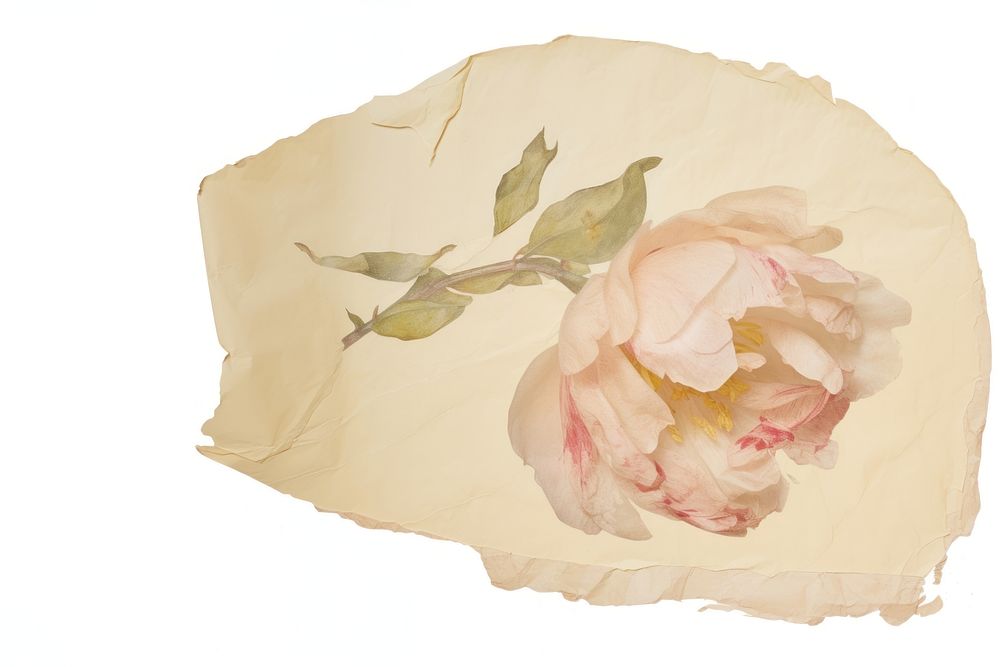 Peony ripped paper lampshade clothing painting.