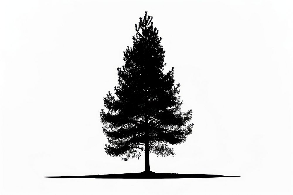 Pine tree silhouette clip art conifer plant abies.