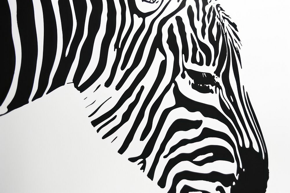 Zebra line wildlife stencil animal.