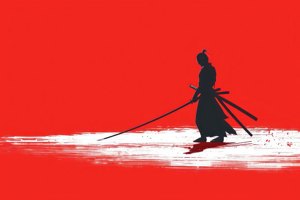 Samurai silhouette person female.