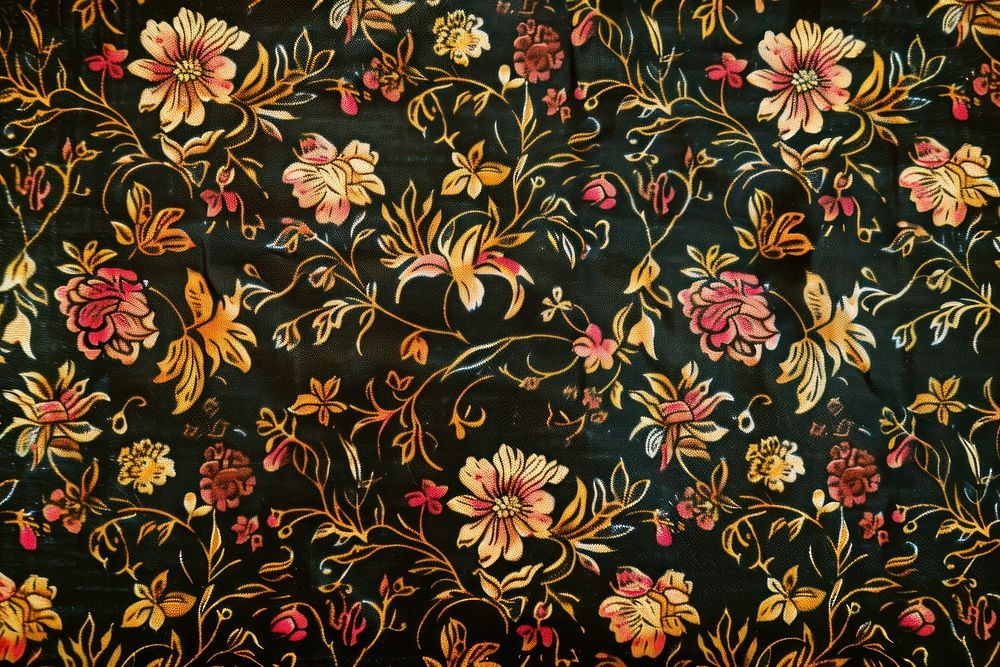 Vintage batik floral pattern accessories embroidery blackboard.