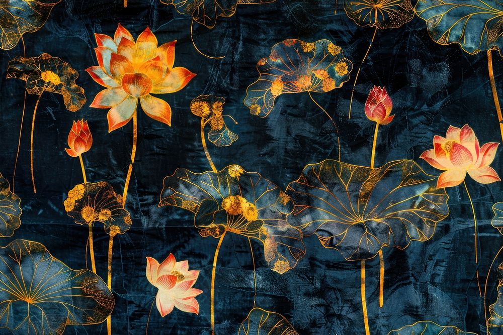Batik lotus flower pattern accessories accessory painting.