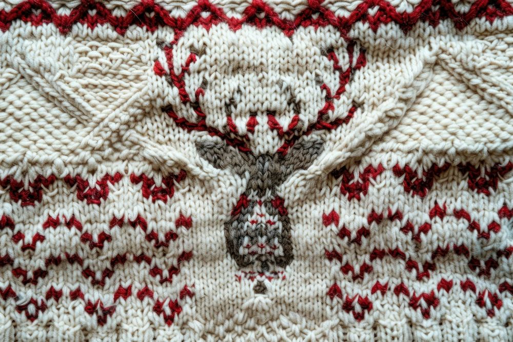 Christmas deer pattern embroidery clothing knitwear.
