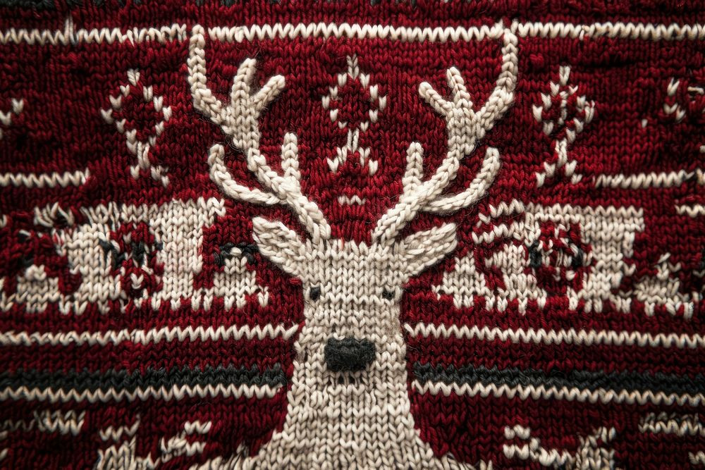 Christmas deer pattern embroidery clothing knitwear.