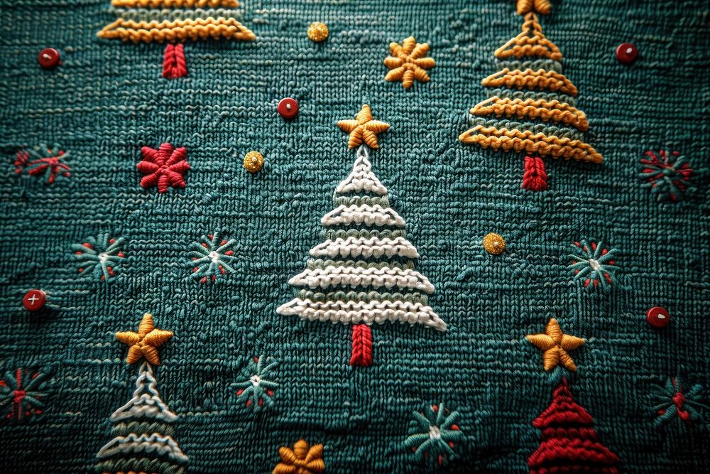 Christmas tree pattern embroidery medication applique.