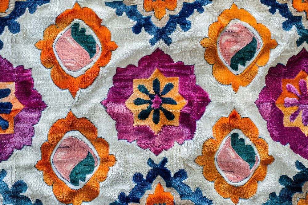 Moroccan flower pattern embroidery applique clothing.