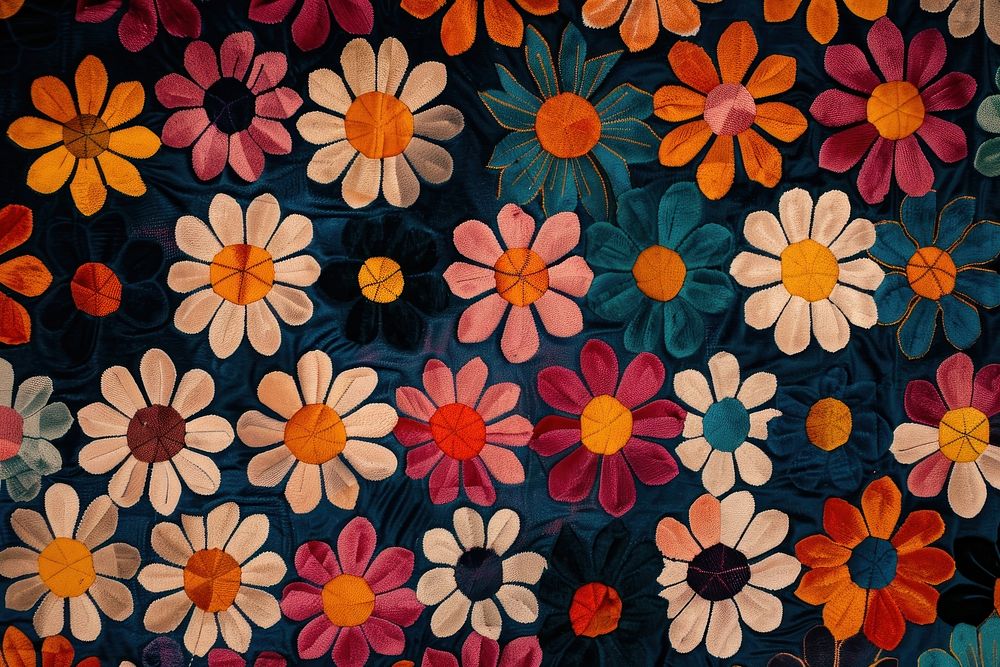 Moroccan flower pattern applique graphics blossom.