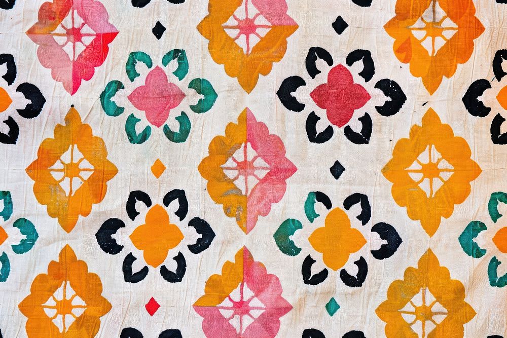 Moroccan pattern applique person quilt.