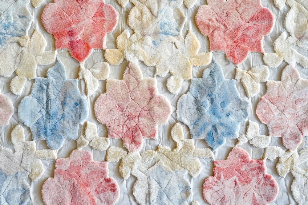 Pastel moroccan pattern applique rug home decor.