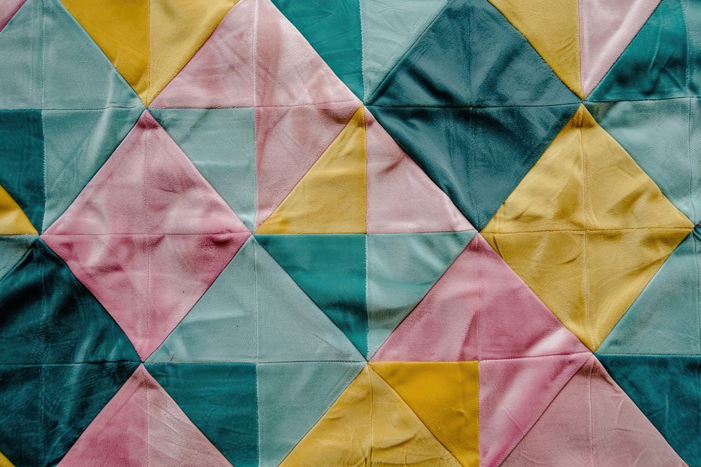 Pastel traingle pattern patchwork triangle person.