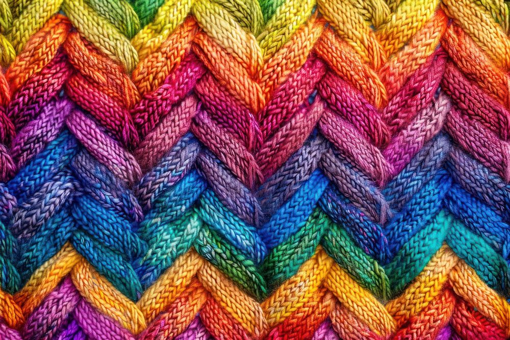 Rainbow geometric pattern clothing knitting apparel.