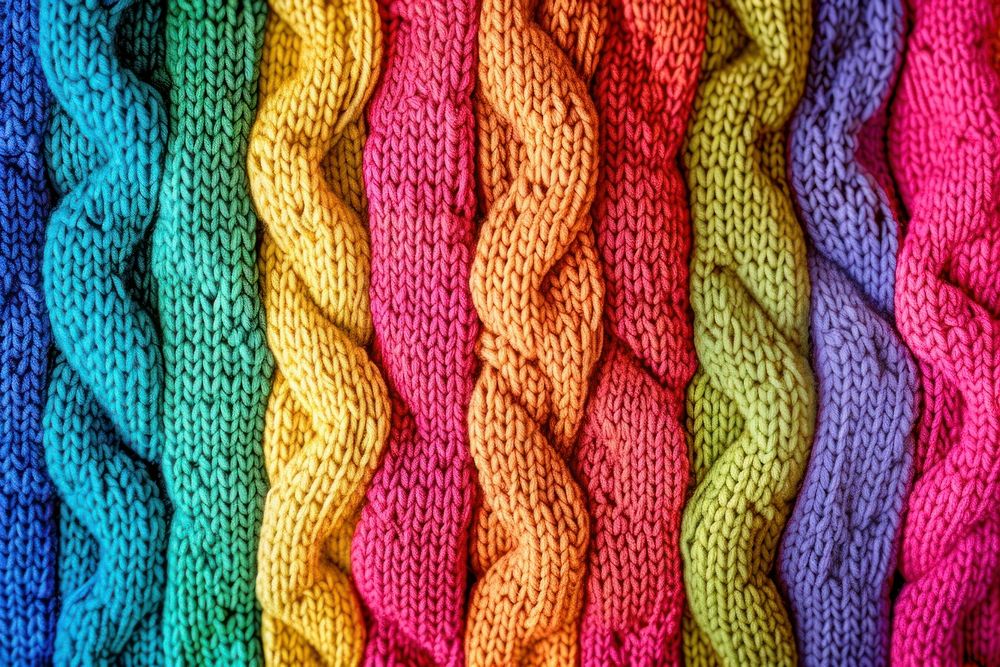 Rainbow geometric pattern clothing knitwear knitting.