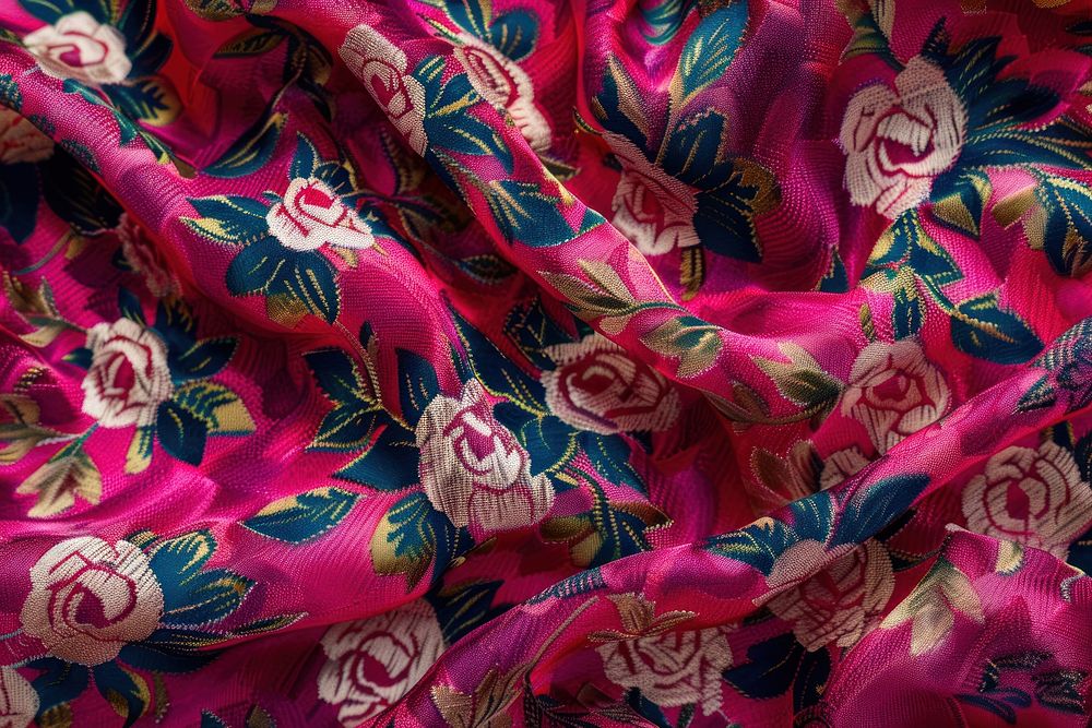 Rose batik pattern velvet silk.