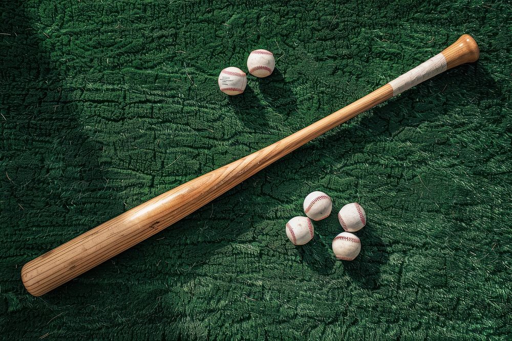 Baseball bat with balls softball weaponry sports.