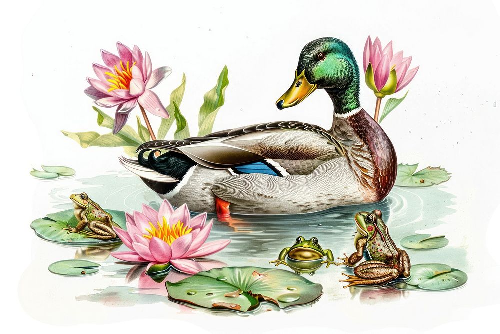 Duck anseriformes waterfowl blossom.