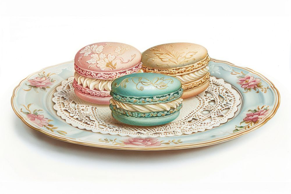 The Macaron macarons plate art.