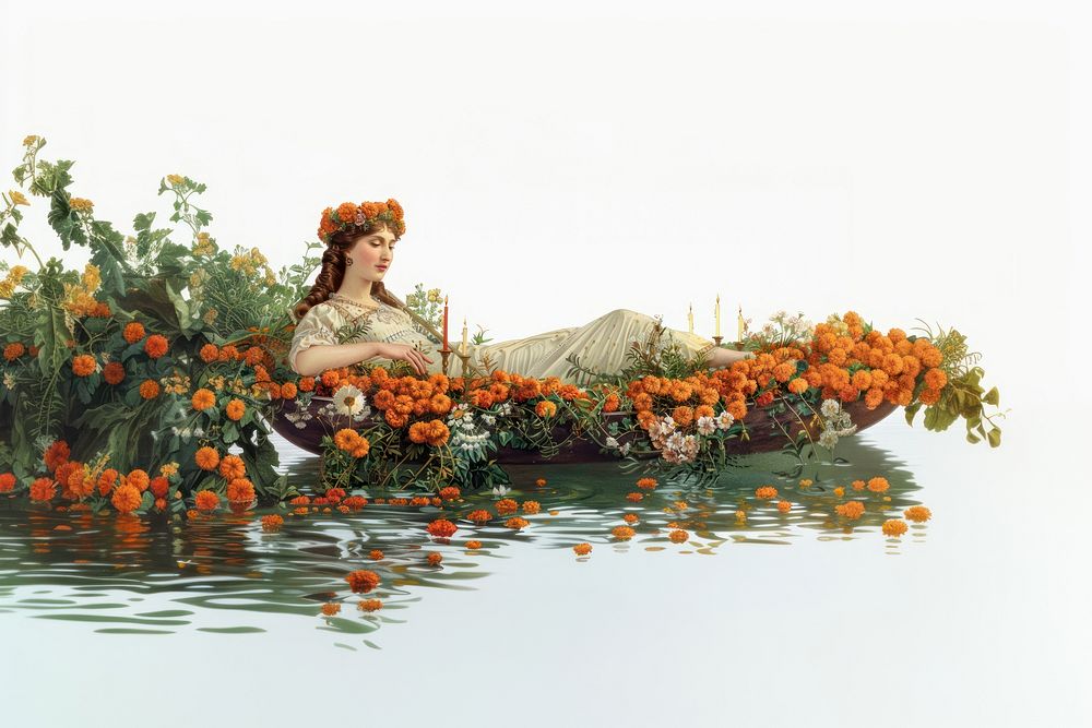 The midsummer painting flower woman.