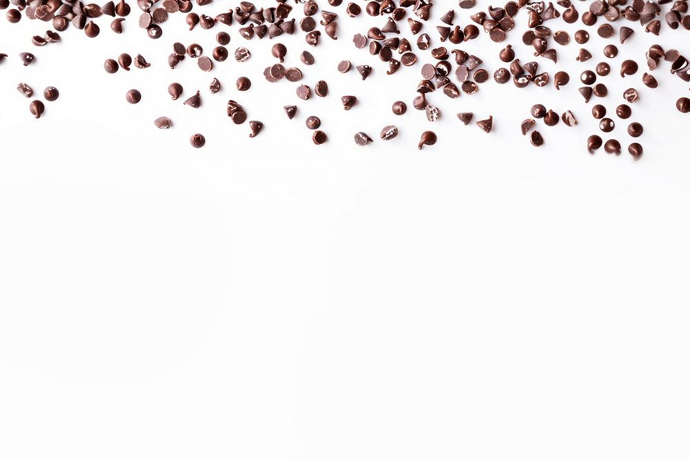 Chocolate cereal confetti border beverage dessert coffee.