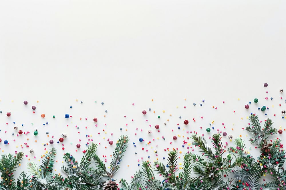 Christmas tree confetti border vegetation outdoors festival.