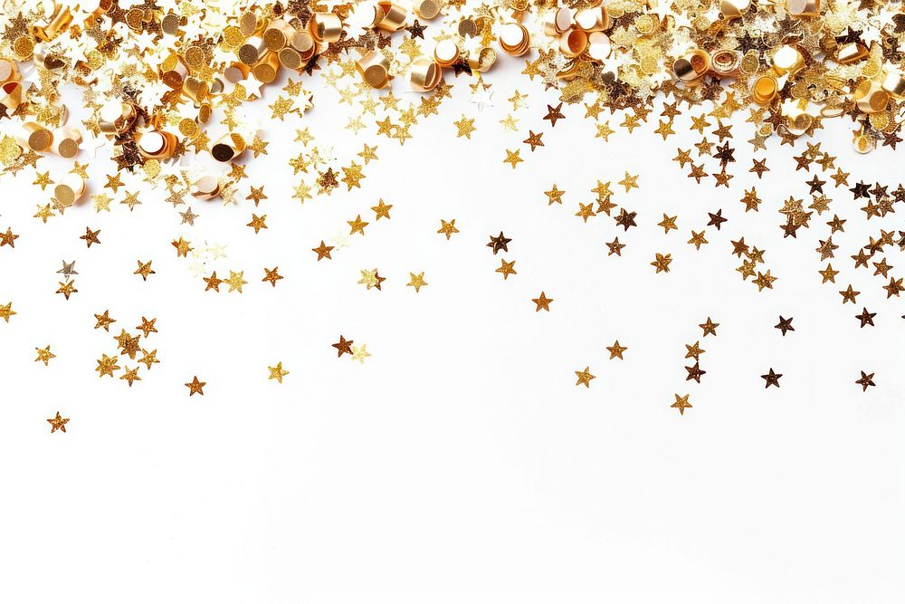 Gold star confetti border chandelier outdoors paper.