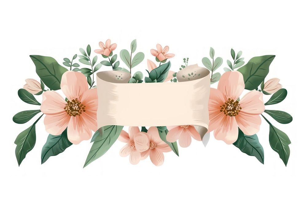 Ribbon frame flowers banner graphics pattern pottery.