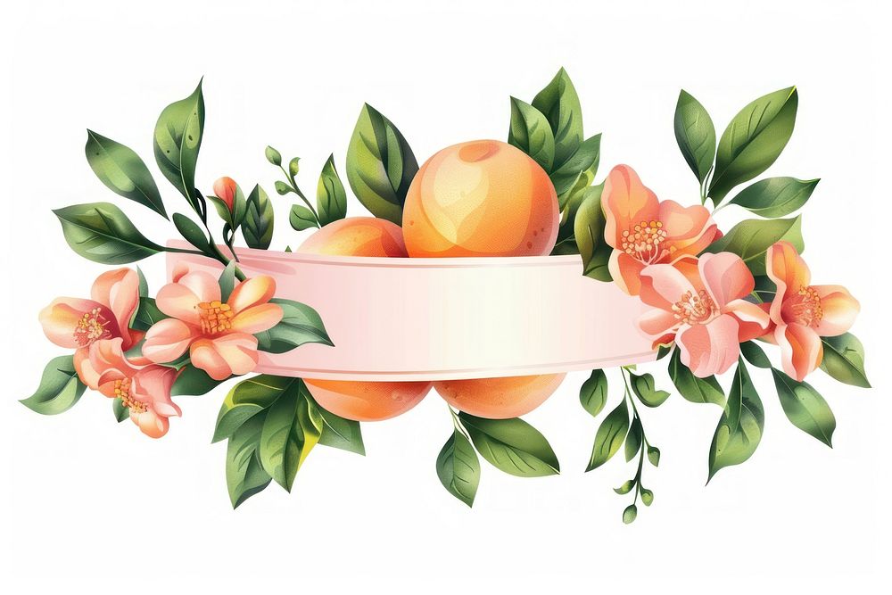 Ribbon oranges fruit banner grapefruit graphics produce.