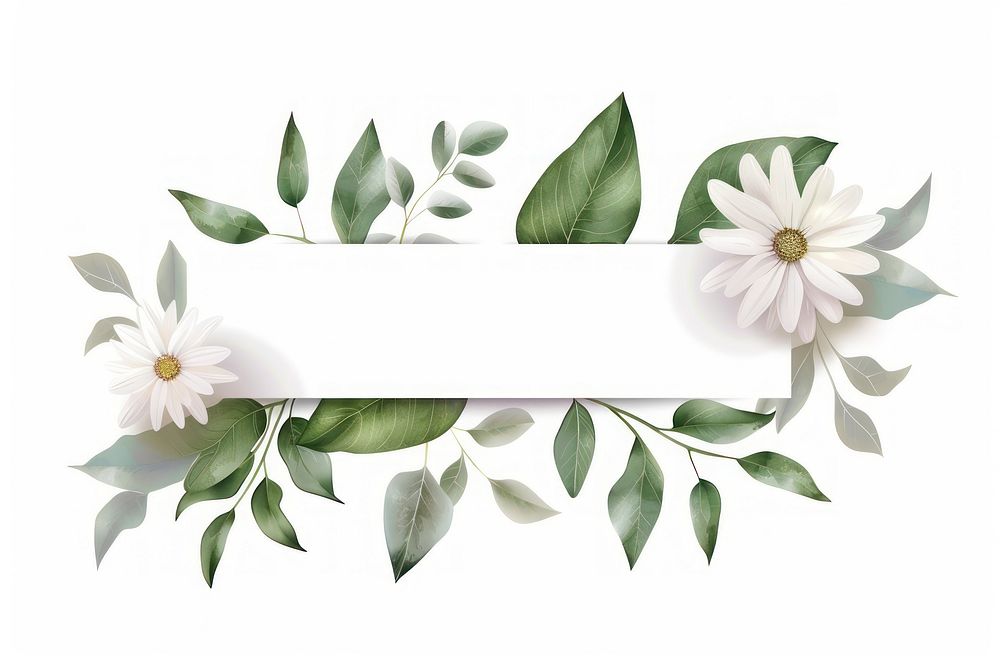 Ribbon daisy leaves banner asteraceae graphics blossom.