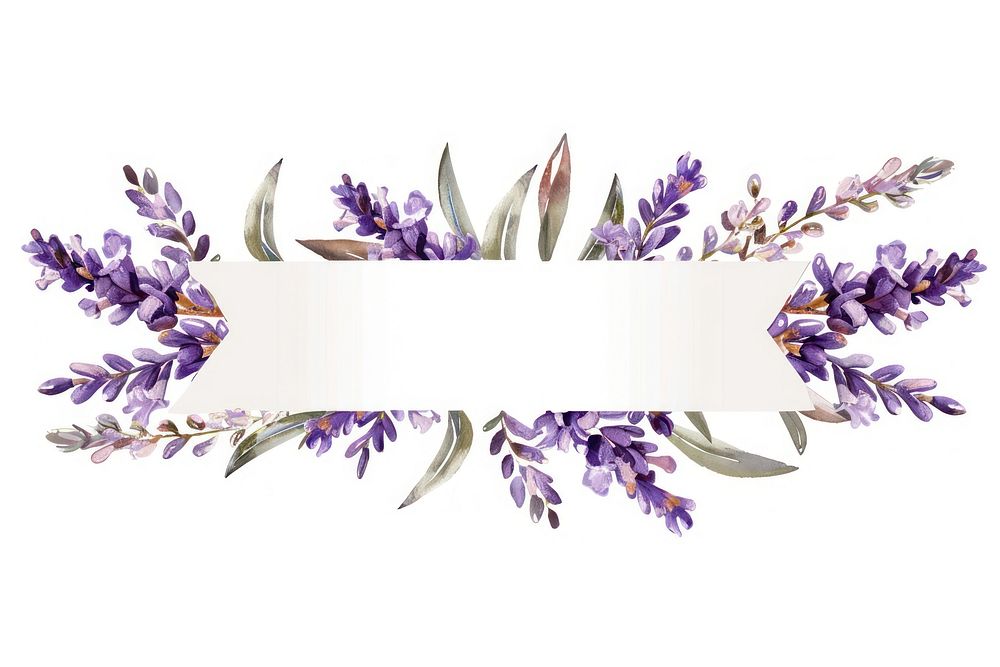Ribbon lavenders leaves banner weaponry blossom flower.