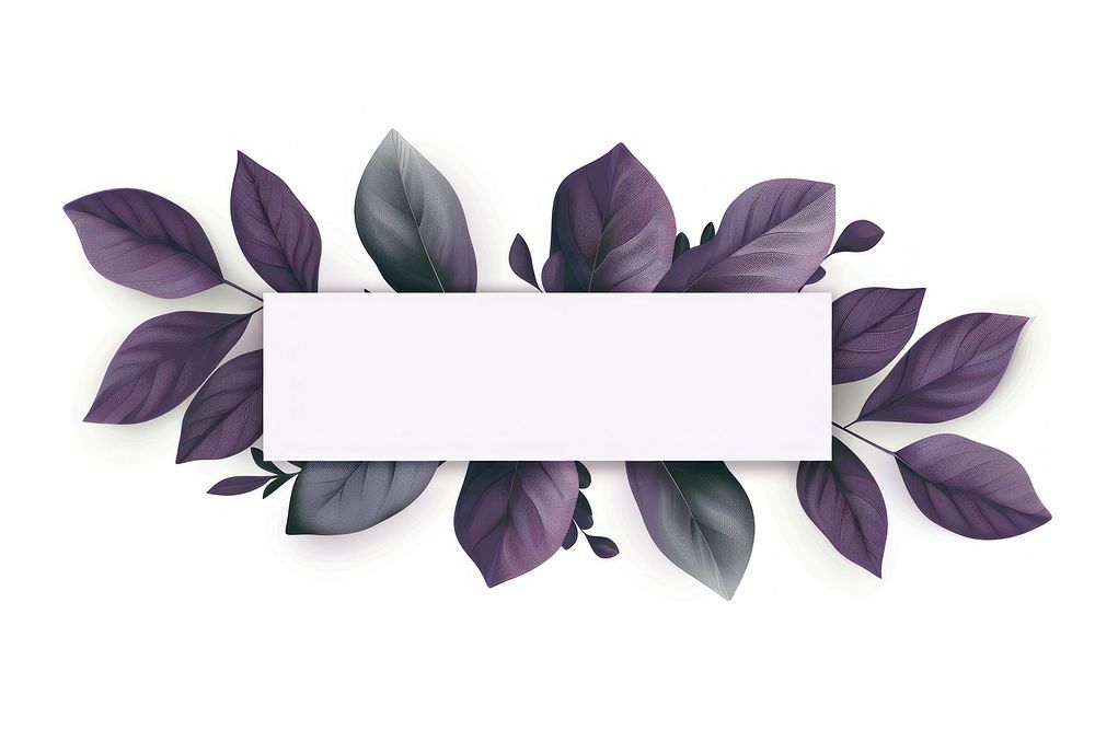 Ribbon purple leaves banner blossom herbal flower.