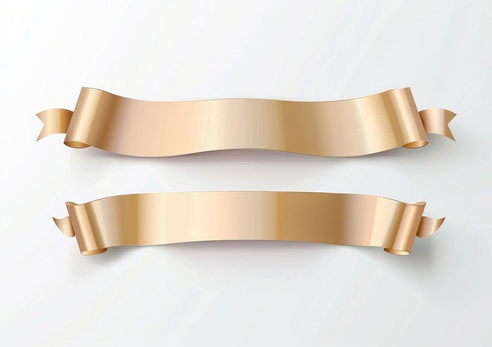 Gold gradient vector Ribbon text document scroll.