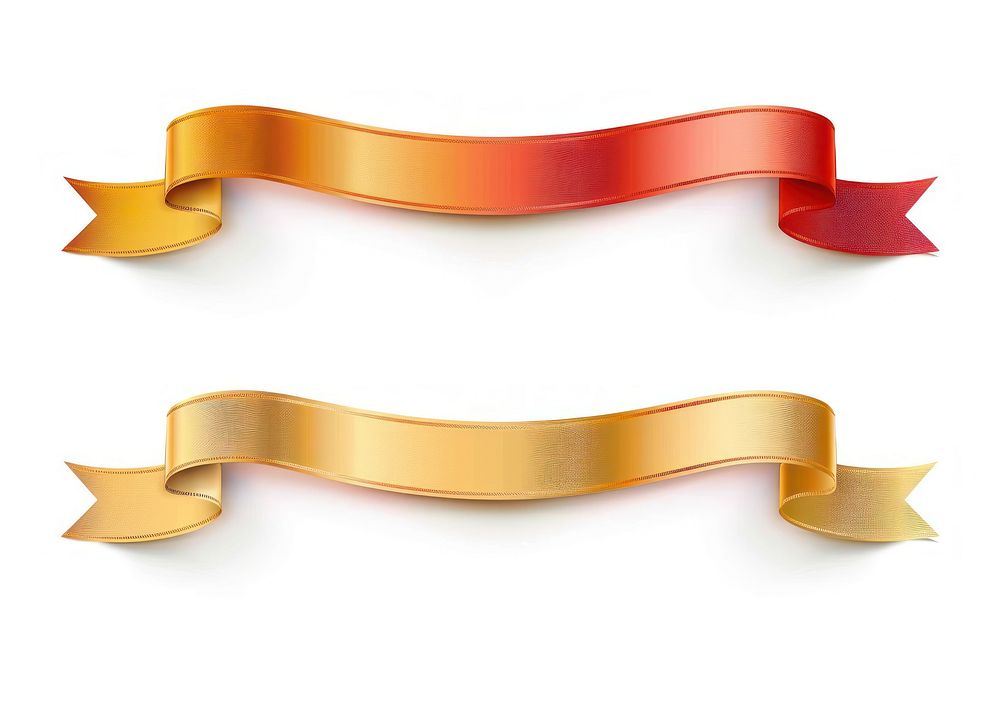 Red gold gradient vector Ribbon furniture symbol paper.