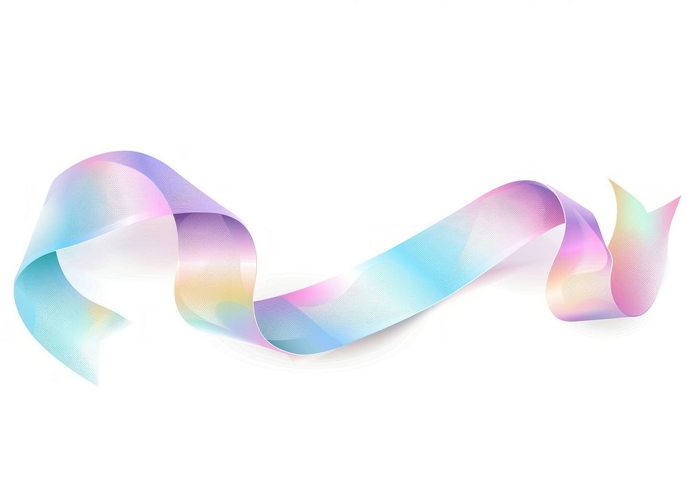 Spiral pastel line gradient vector Ribbon graphics confetti paper.
