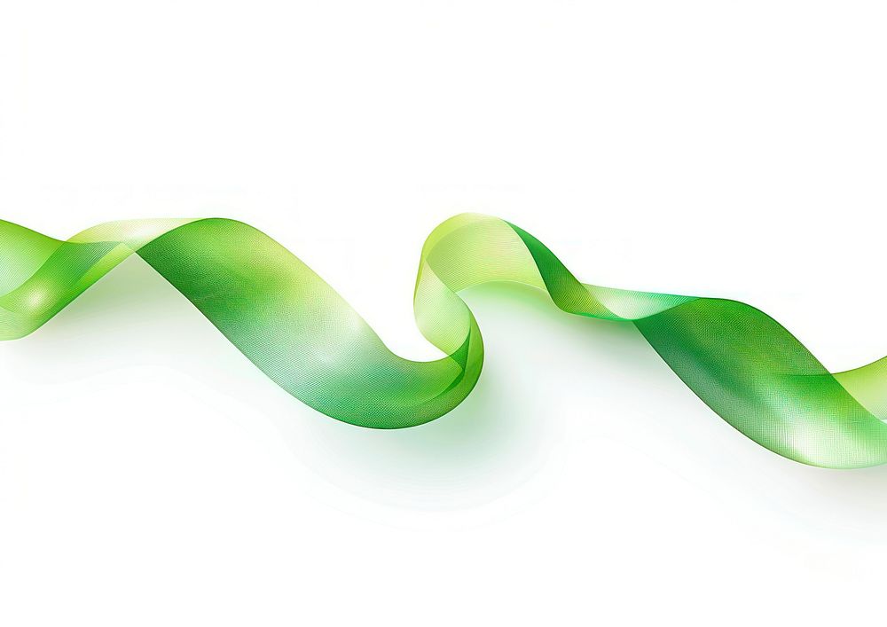 Spiral green line gradient vector Ribbon graphics paper art.