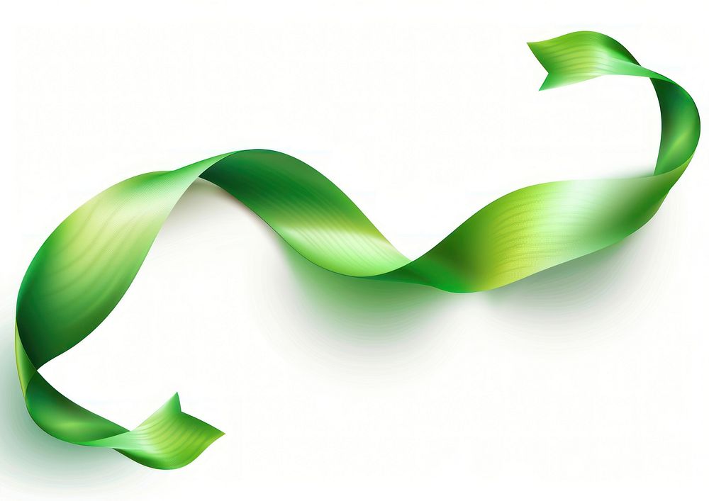 Spiral green line gradient vector Ribbon graphics symbol paper.
