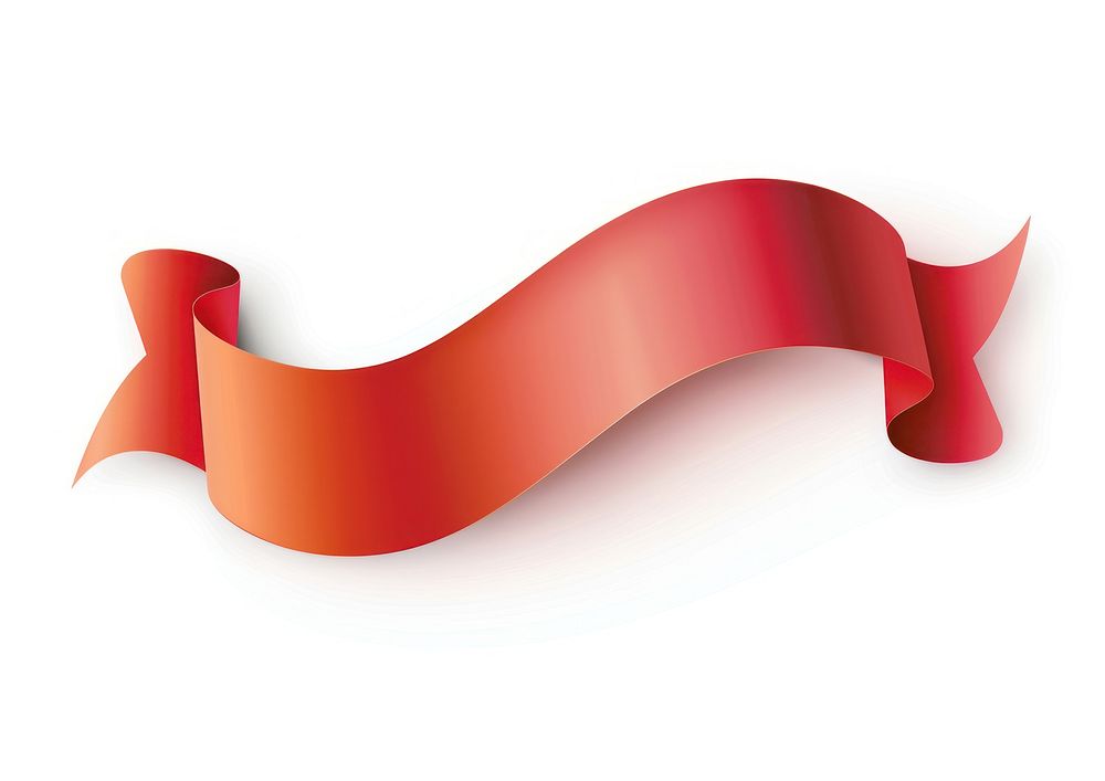 Spiral red line gradient vector Ribbon graphics document paper.