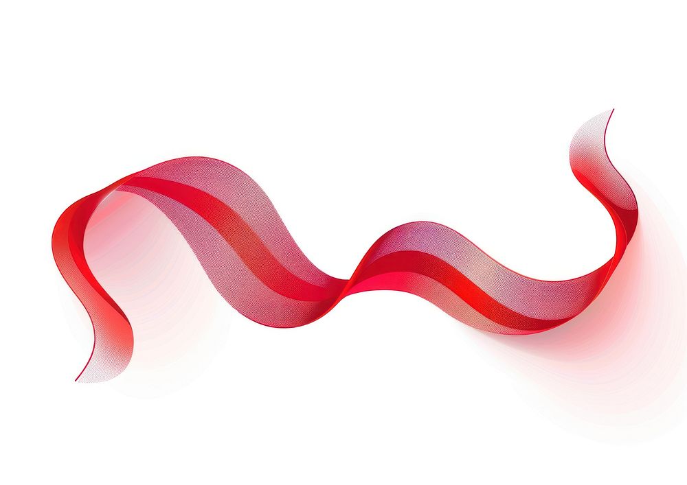 Spiral red line gradient vector Ribbon graphics paper art.