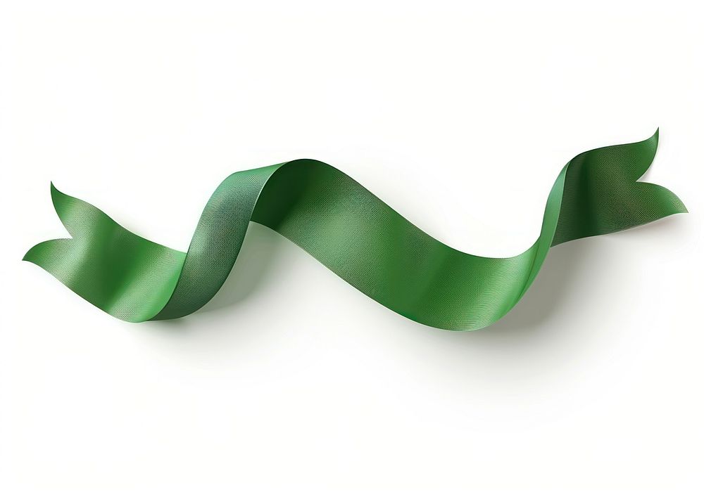 Spiral green line gradient vector Ribbon paper smoke pipe.
