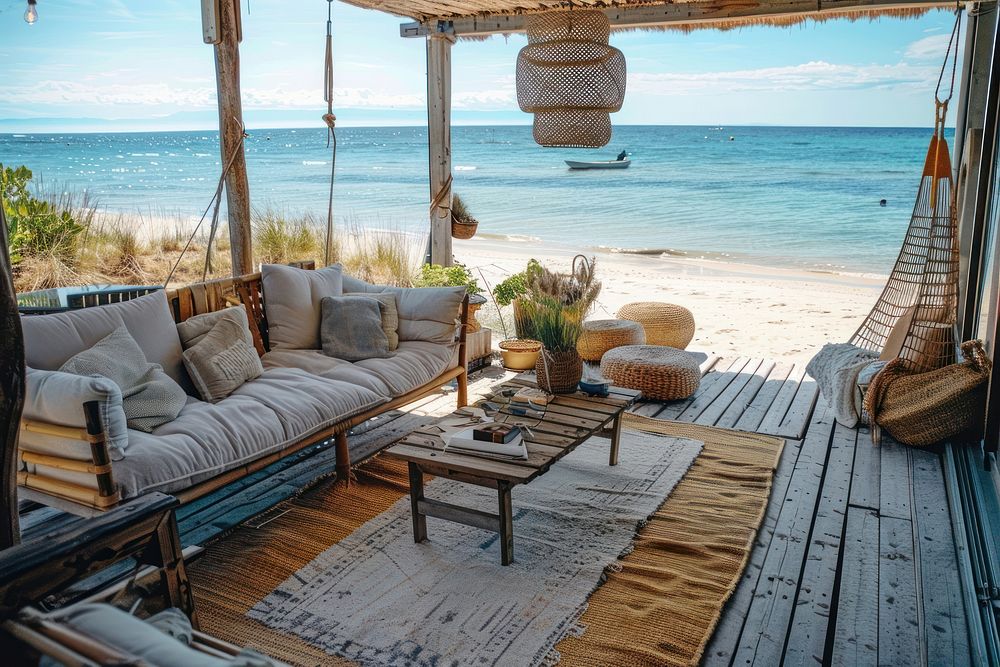 Cute home on the beach transportation accessories furniture.