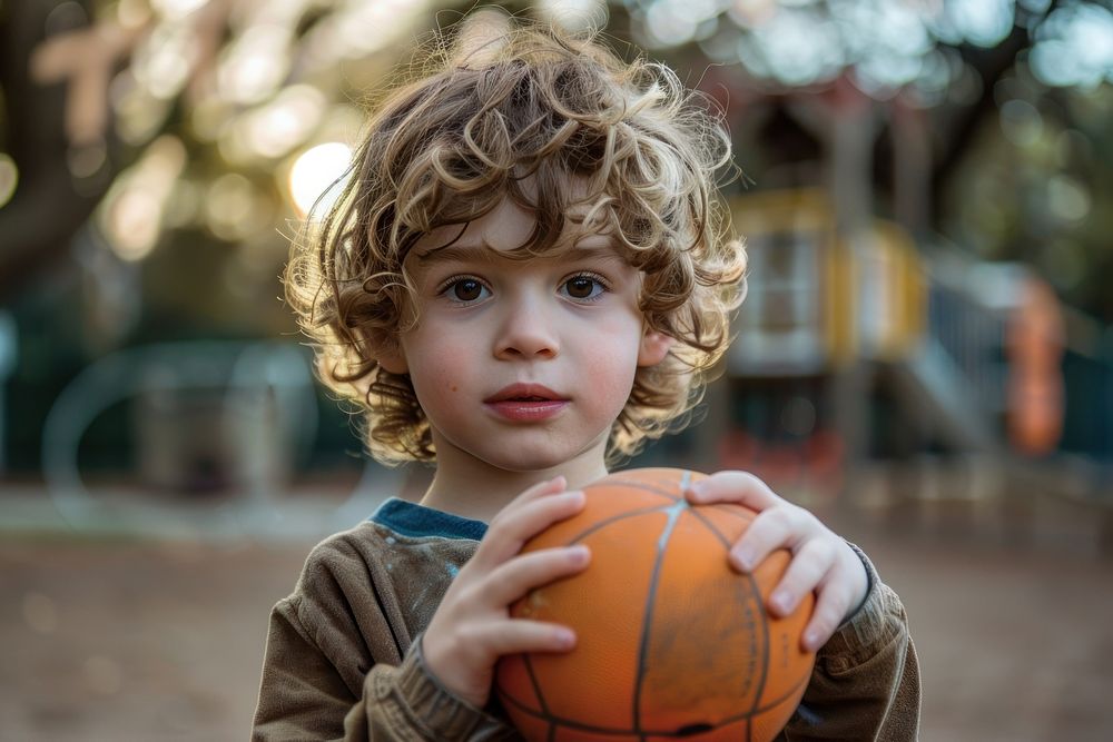 Kid holding ball basketball sports person.