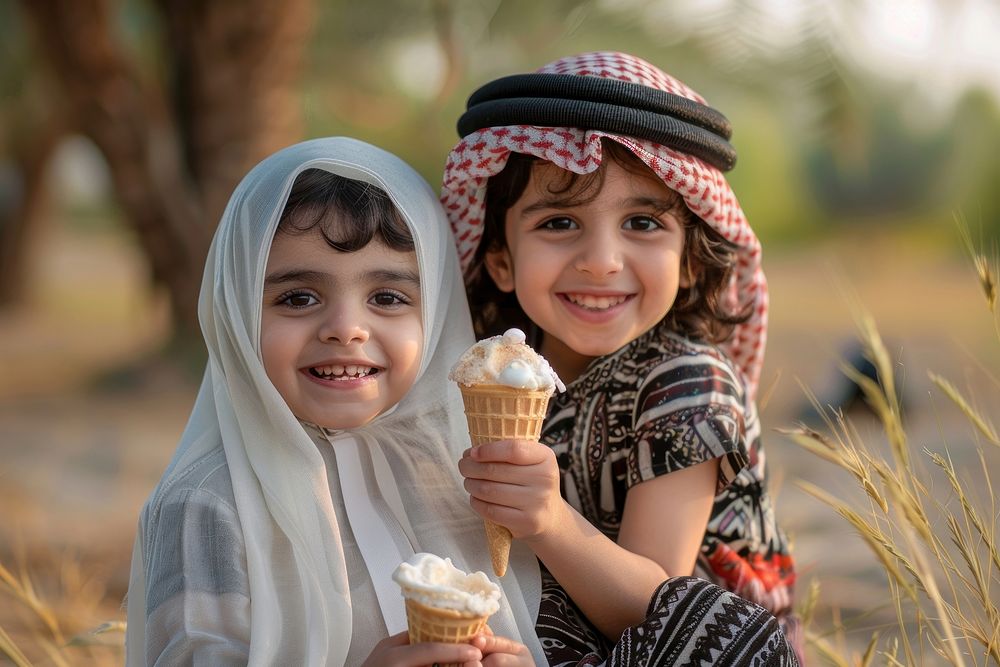 Middle eastern little boy and girl cream photo photography.