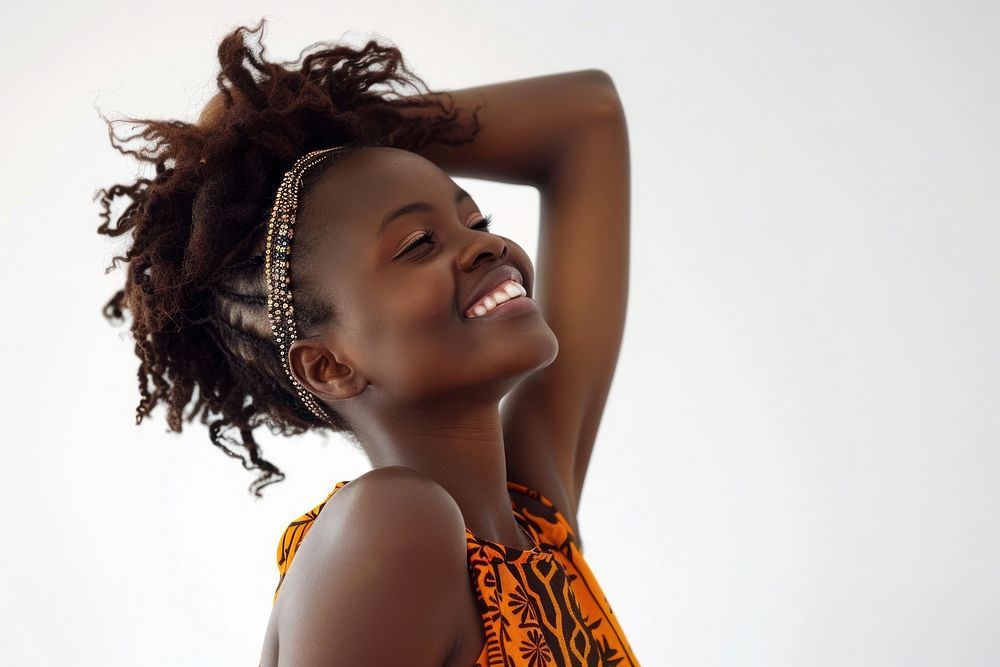 Jamaican woman smile photo head.