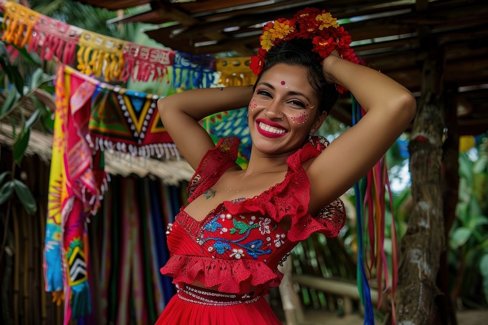 The Latina Colombian woman recreation dancing wedding.