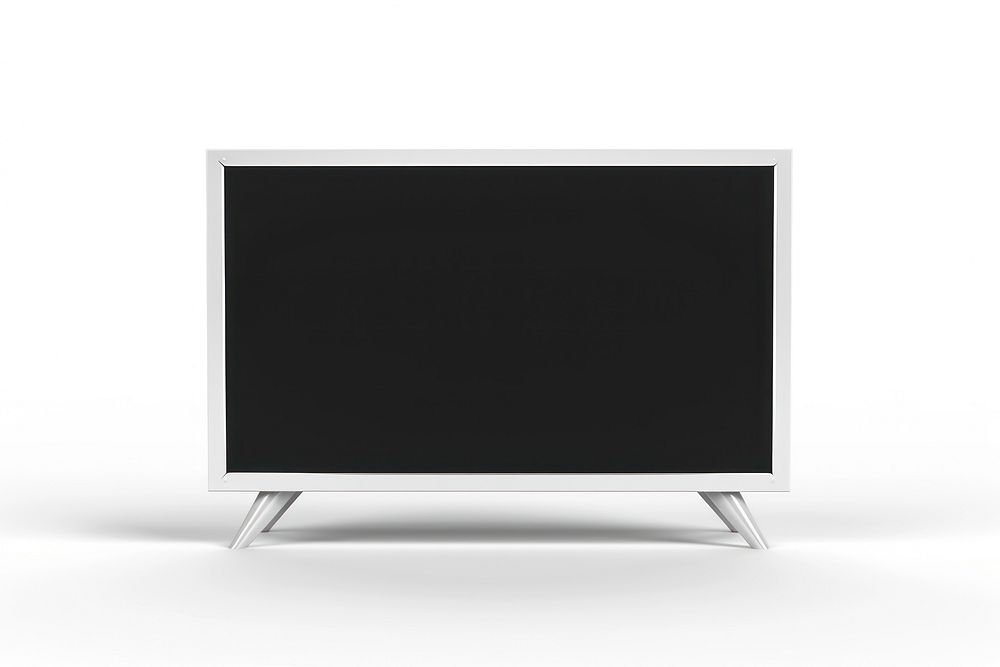Retro White TV electronics television blackboard.