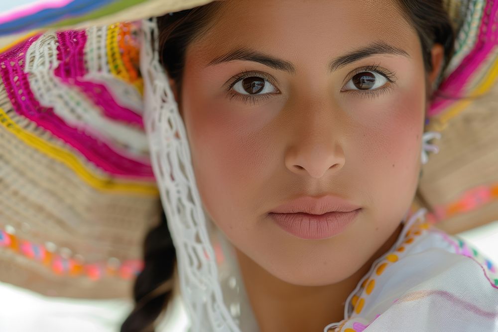 The Latina Colombian woman photo hat photography.