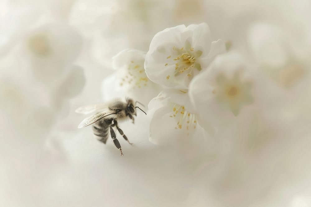Bee and flowers invertebrate bumblebee andrena.