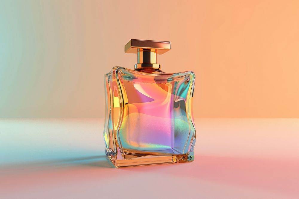 Surreal abstract style perfume bottle mockup cosmetics.