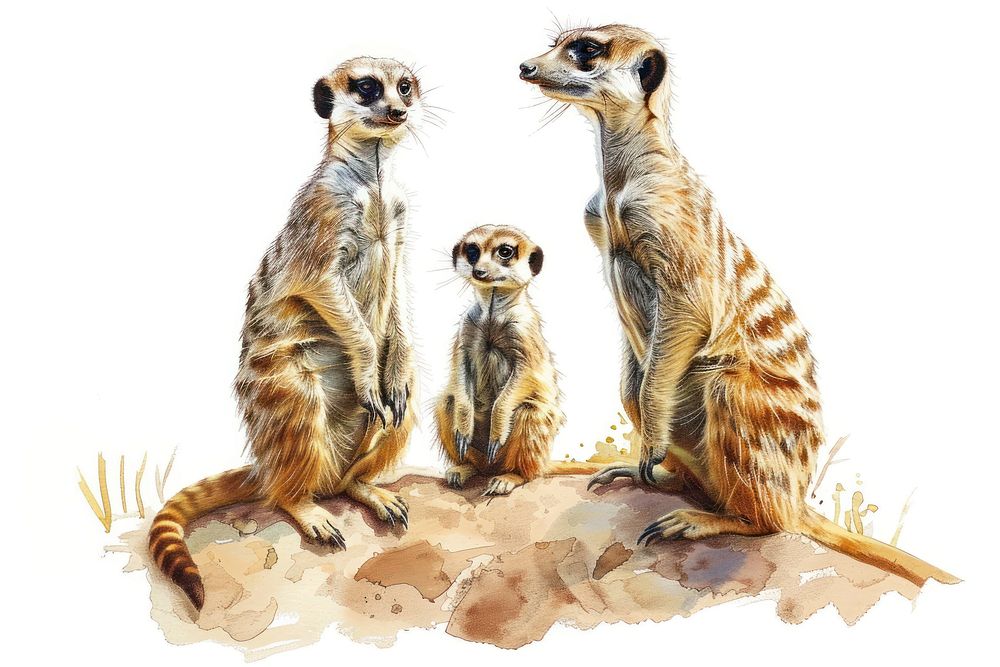 Meerkat family wildlife animal mammal.