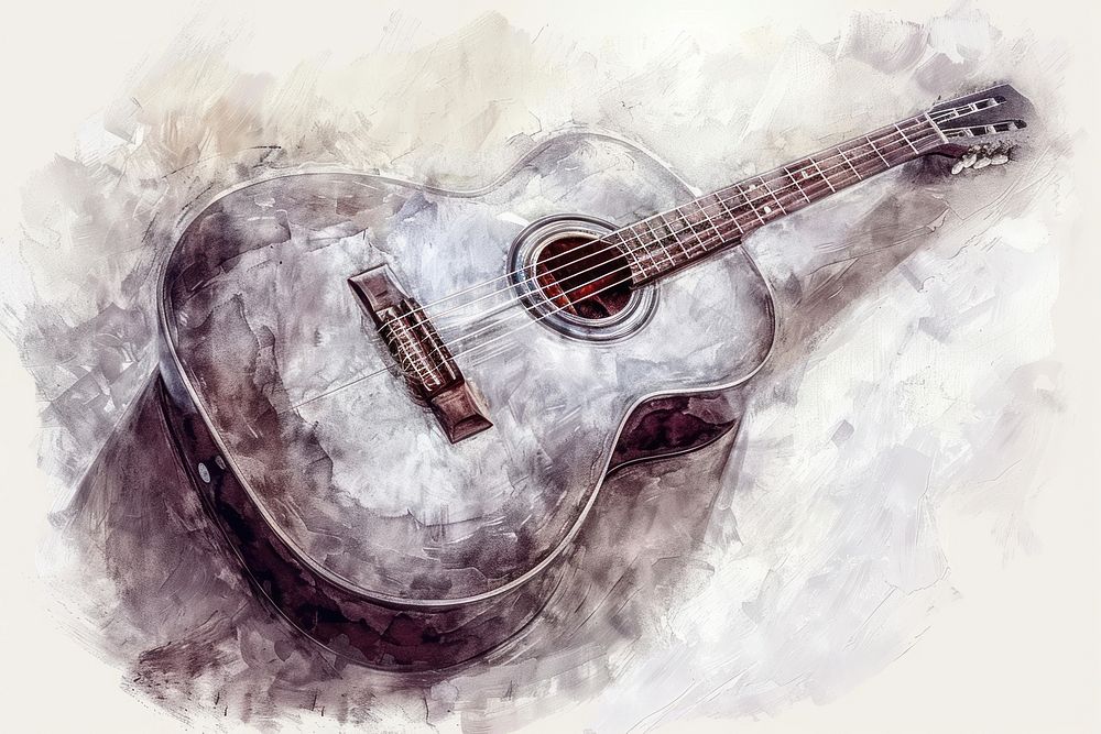 Acoustic guitar art musical instrument.